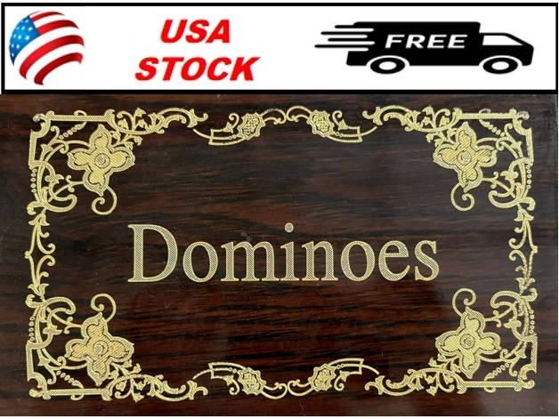 Double Six Dominoes Set with Premium Wooden Box – 28 Standard Size Thick Tiles