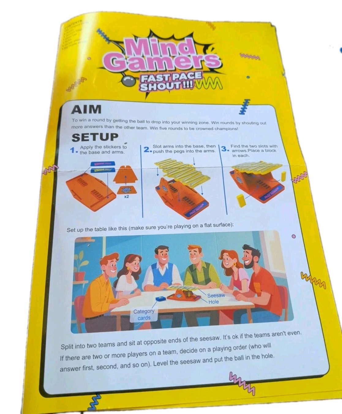 Big Potato Tilt ‘n’ Shout Board Game Family Party Trivia Word Seesaw Complete