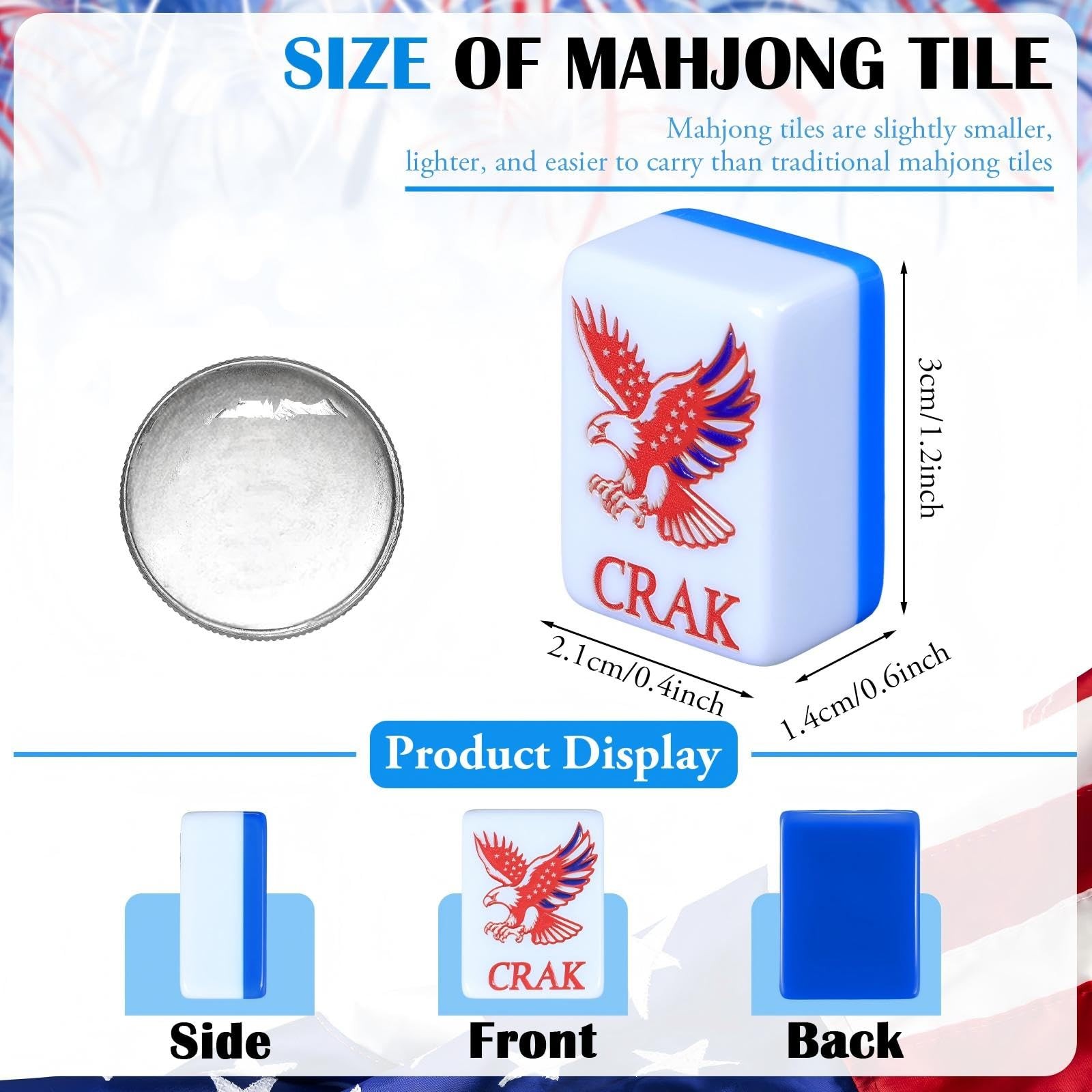 Arrowbash 160 Pcs American Mahjong Tiles Set 1.2 Inch Mah Jong Game Pieces wi…