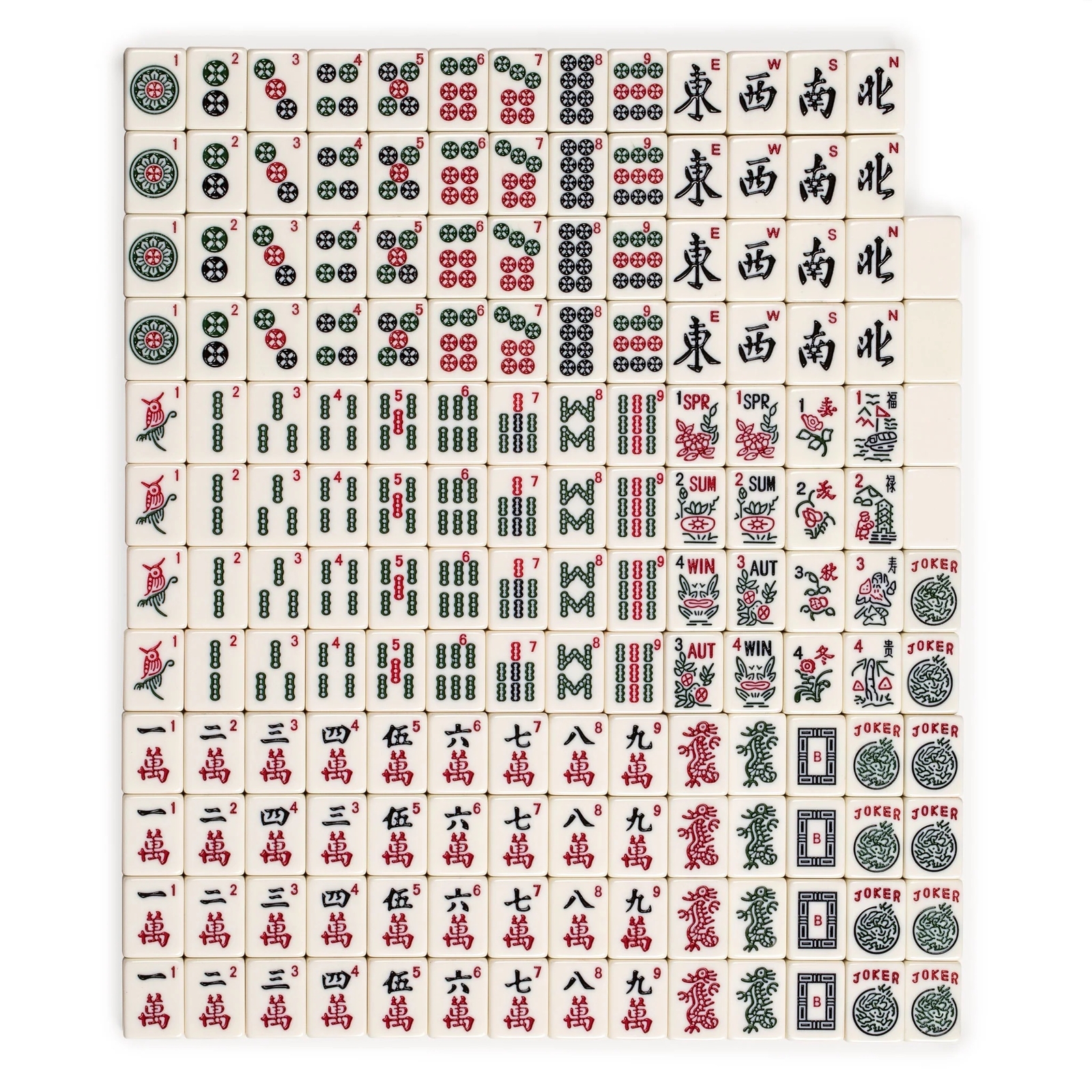 American Mahjong MANZANILLA 166-Tile Oliver Green Soft Case Complete FX-AM006-A