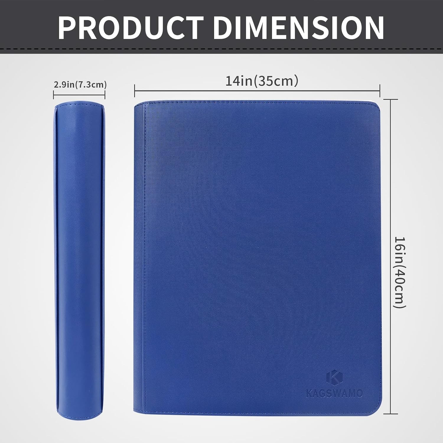 Toploader Binder, Holds 324 Toploaders, 9 Pockets, 16″L x 14″W x 2.9″H, Blue