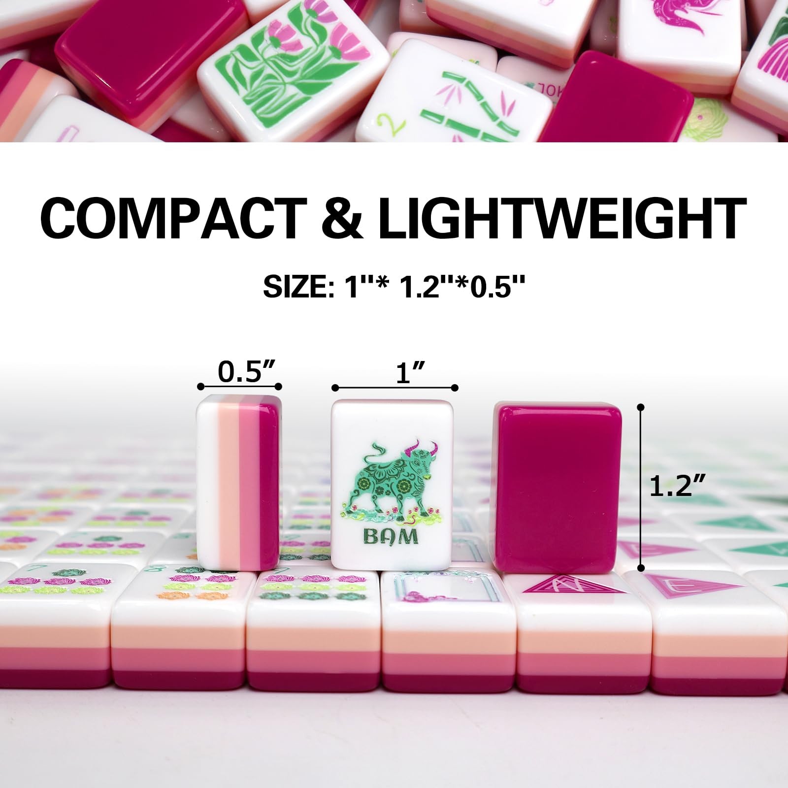 American Mahjong Game Set, Portable Carrying Bag,Acrylic 160 Tiles,Western Ma…