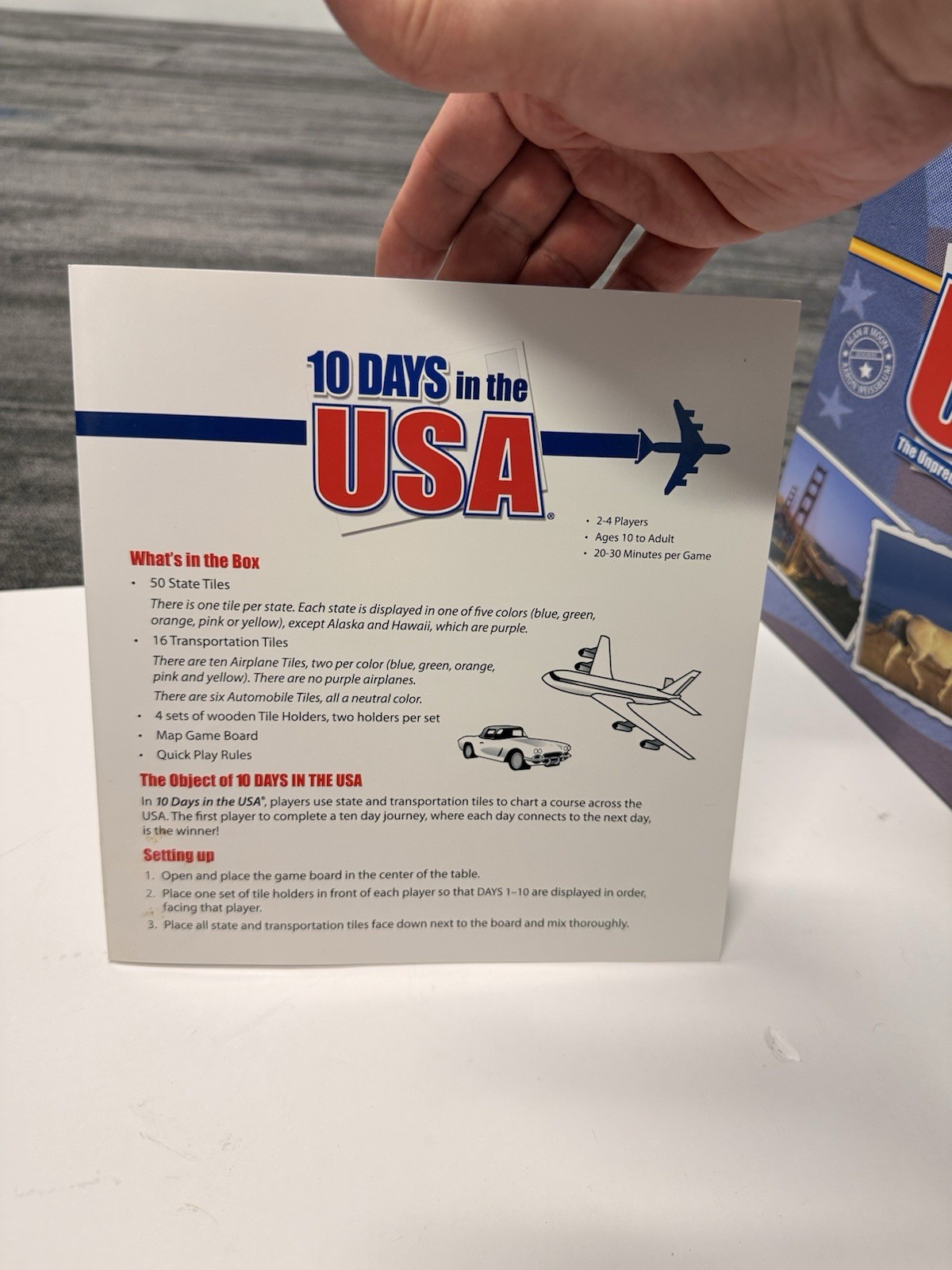 10 Days In The USA Board Game Out Of The Box Publishing 2003 Complete