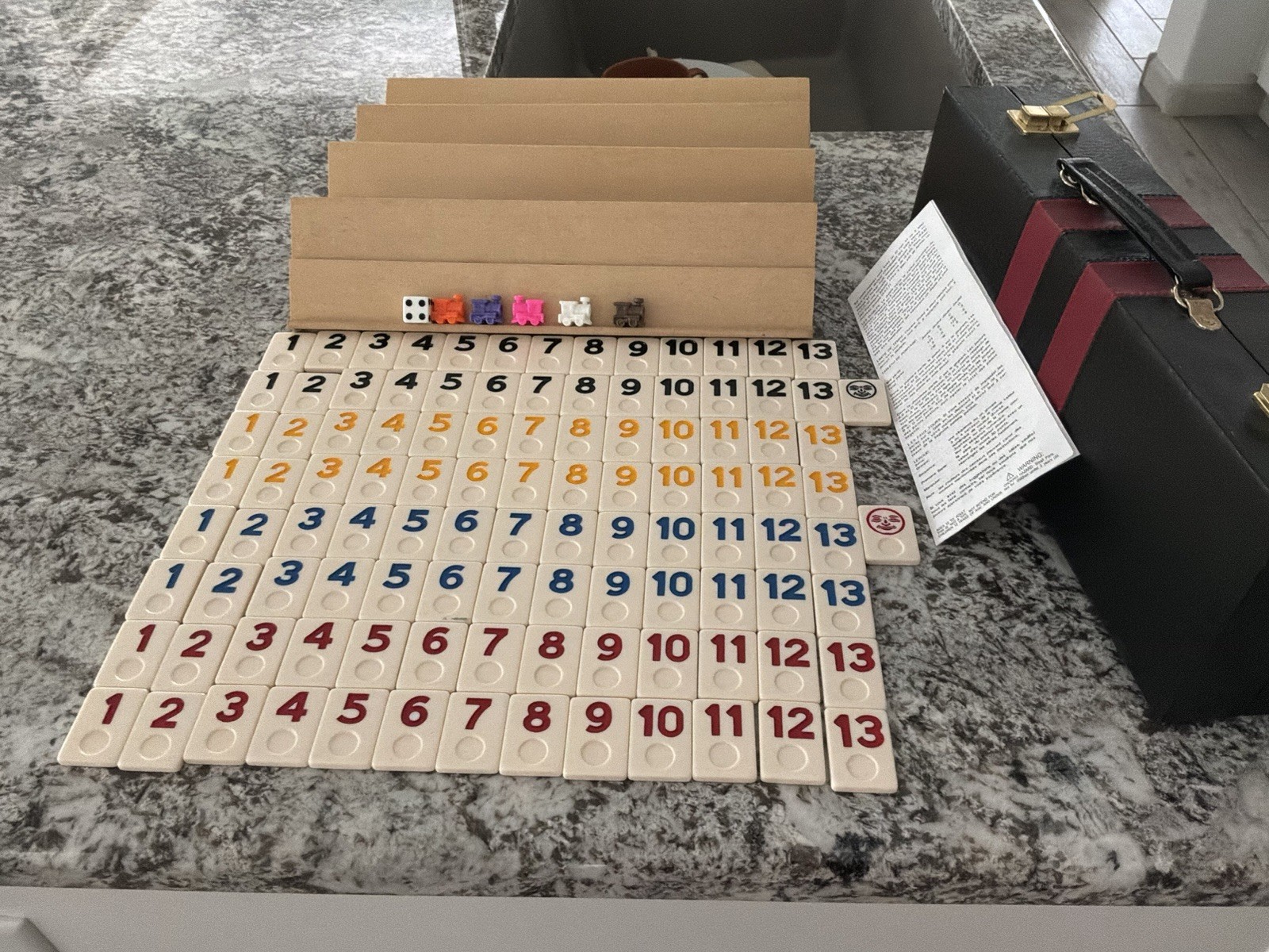 Rummy Tile Game Set with Vinyl Carrying Case and Instructions