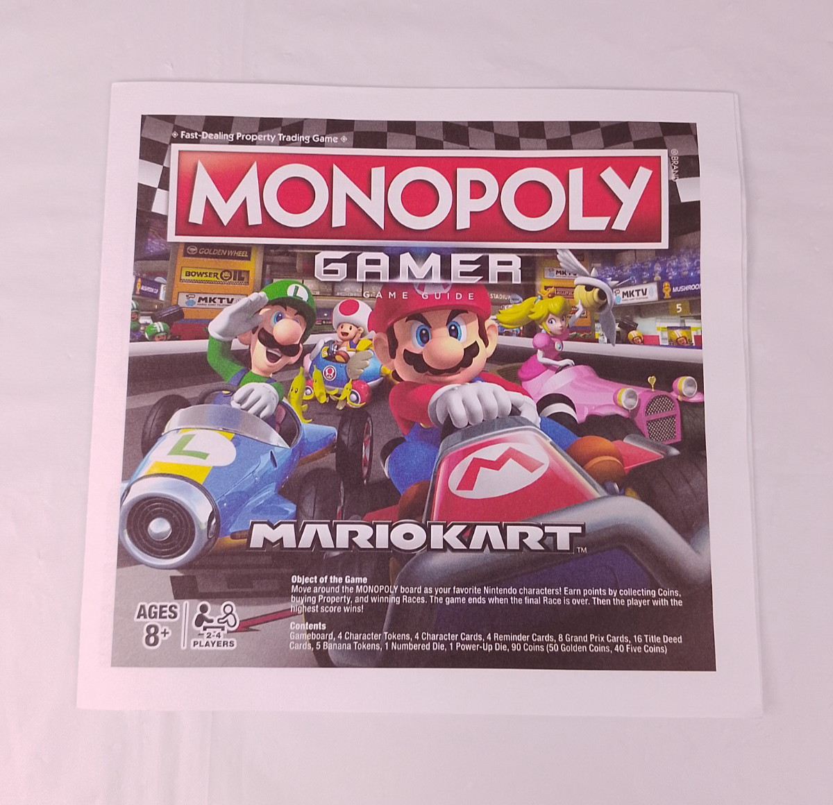 Monopoly Gamer Mario Kart Board Game Nintendo Hasbro USED Missing Dice & 2 Coins
