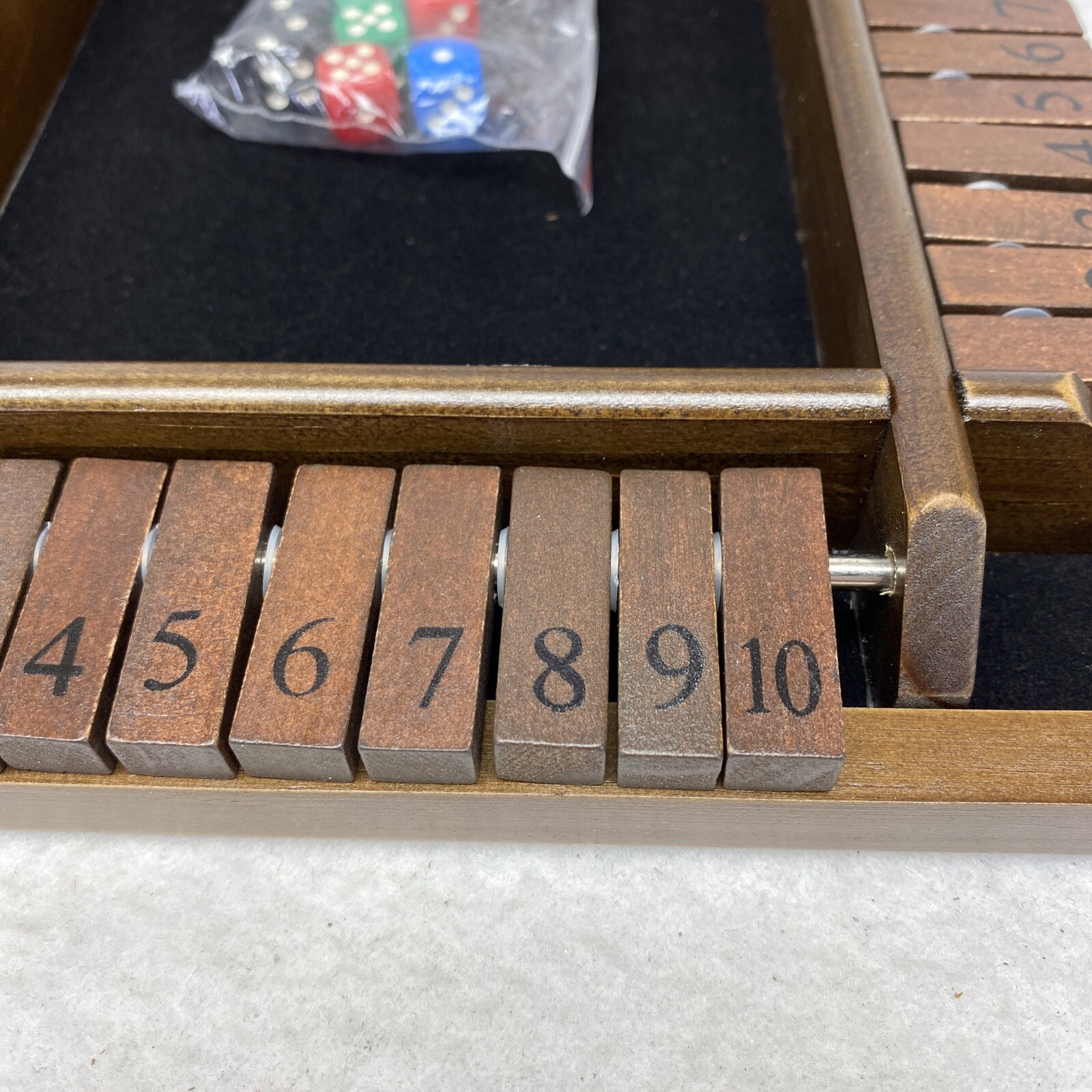 WE Games 4 Player Shut The Box(TM) Dice Game with Lid, Natural Wood, Large A