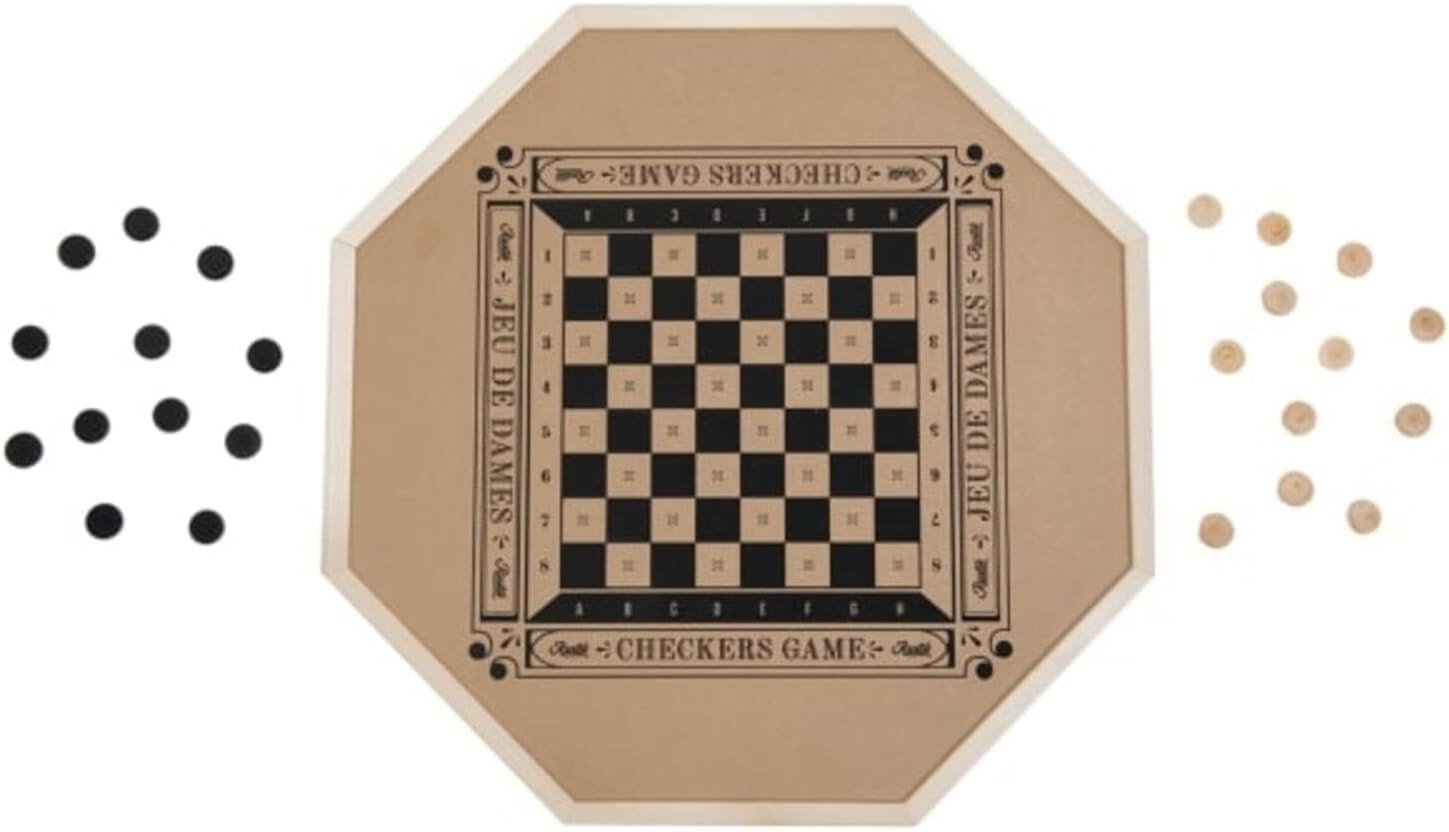 Educational Crokinole & Checkers Game: Foster Literacy & Strategic Thinking