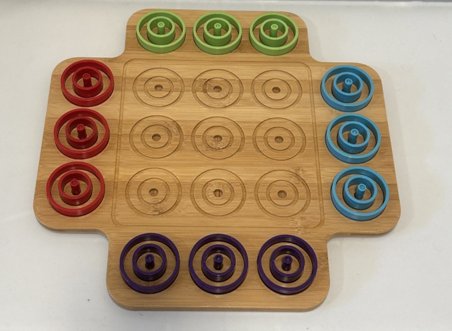 Otrio Deluxe Strategy Game By Marbles Brain Workshop Wooden Board 8+ Years