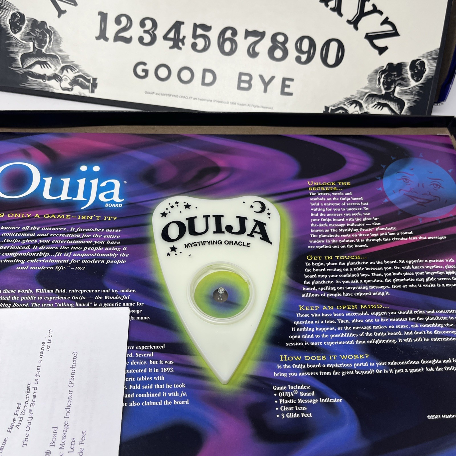 1998 Ouija Glow in Dark Game Parker Brothers Complete Spooky Spirit Board