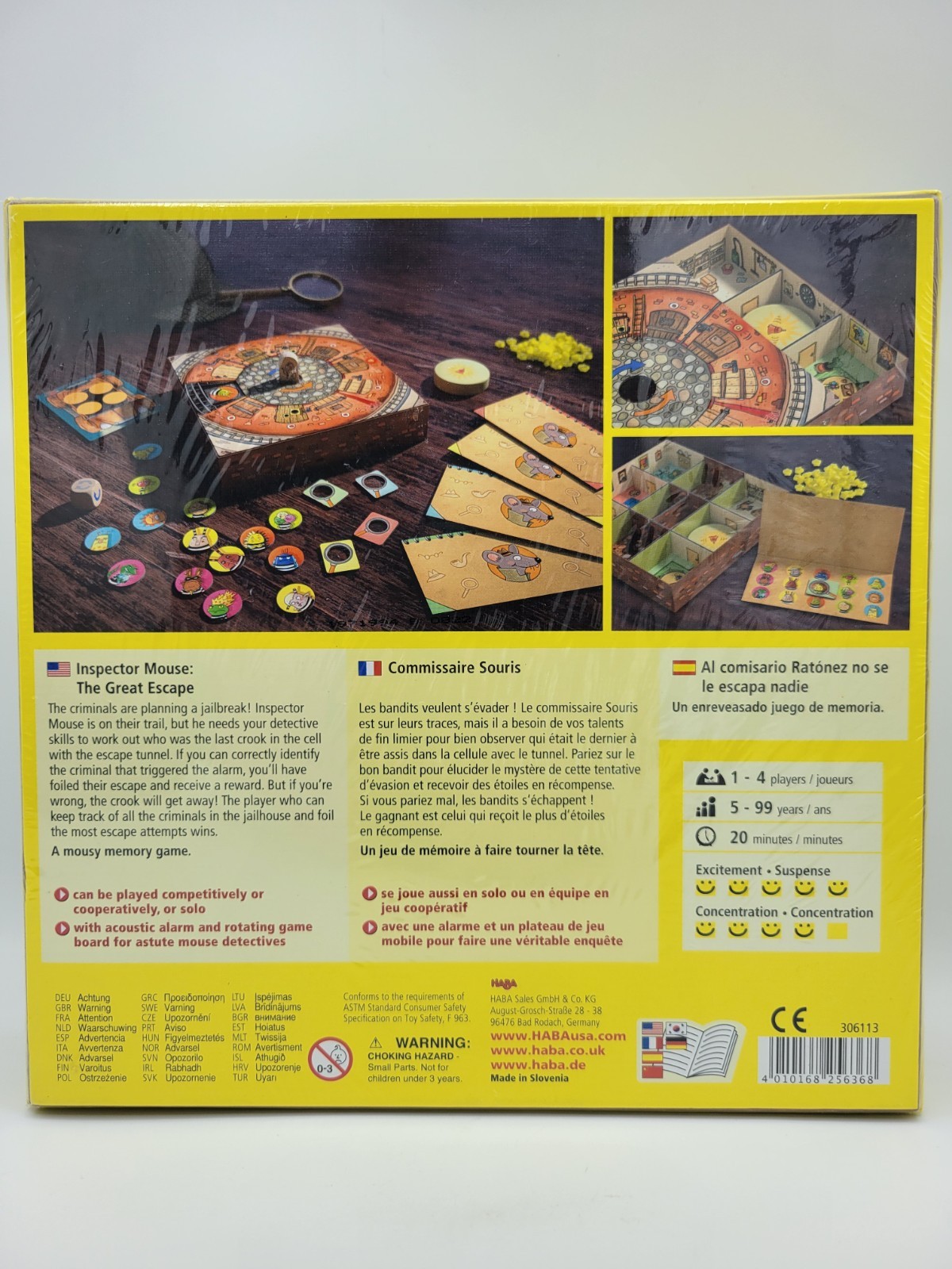 HABA Board Game Inspector Mouse – The Great Escape Box New Sealed