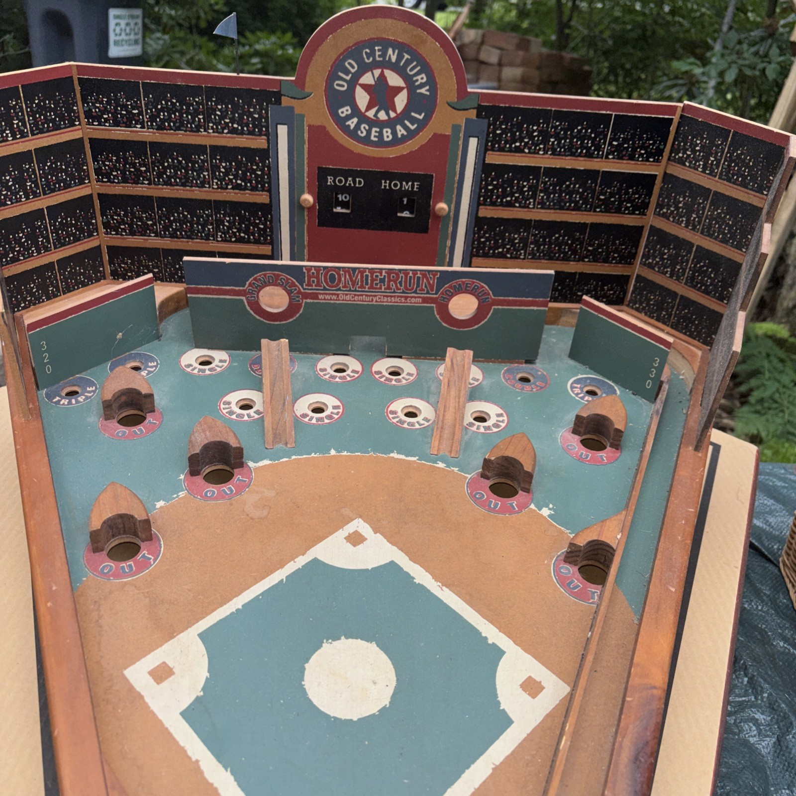 Old Century Wooden Baseball Pinball Style Game LARGE 2003 See Description