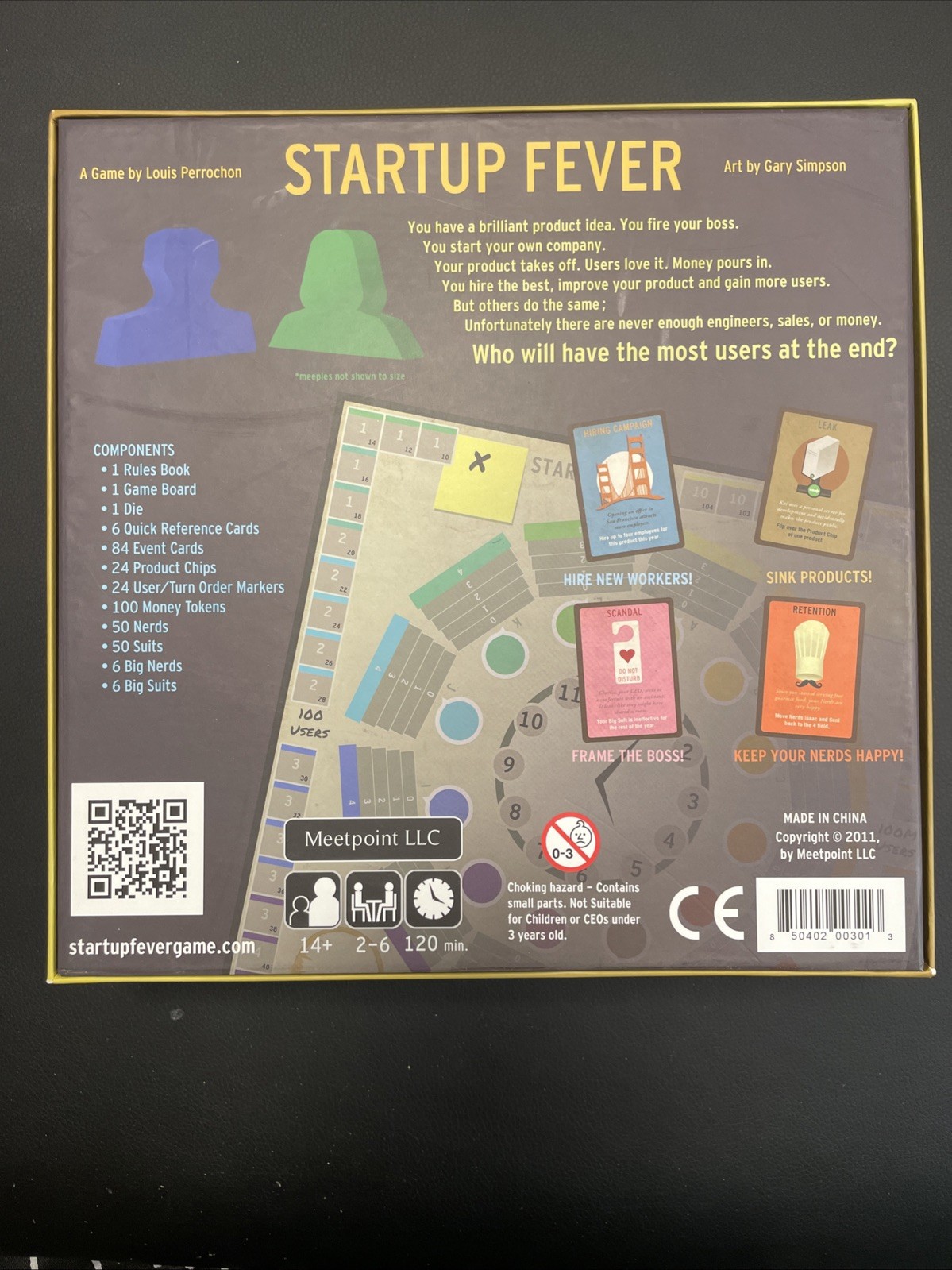 Meetpoint Boardgame Startup Fever (Kickstarter Ed) PLUS EXPANSION 2011 MINT