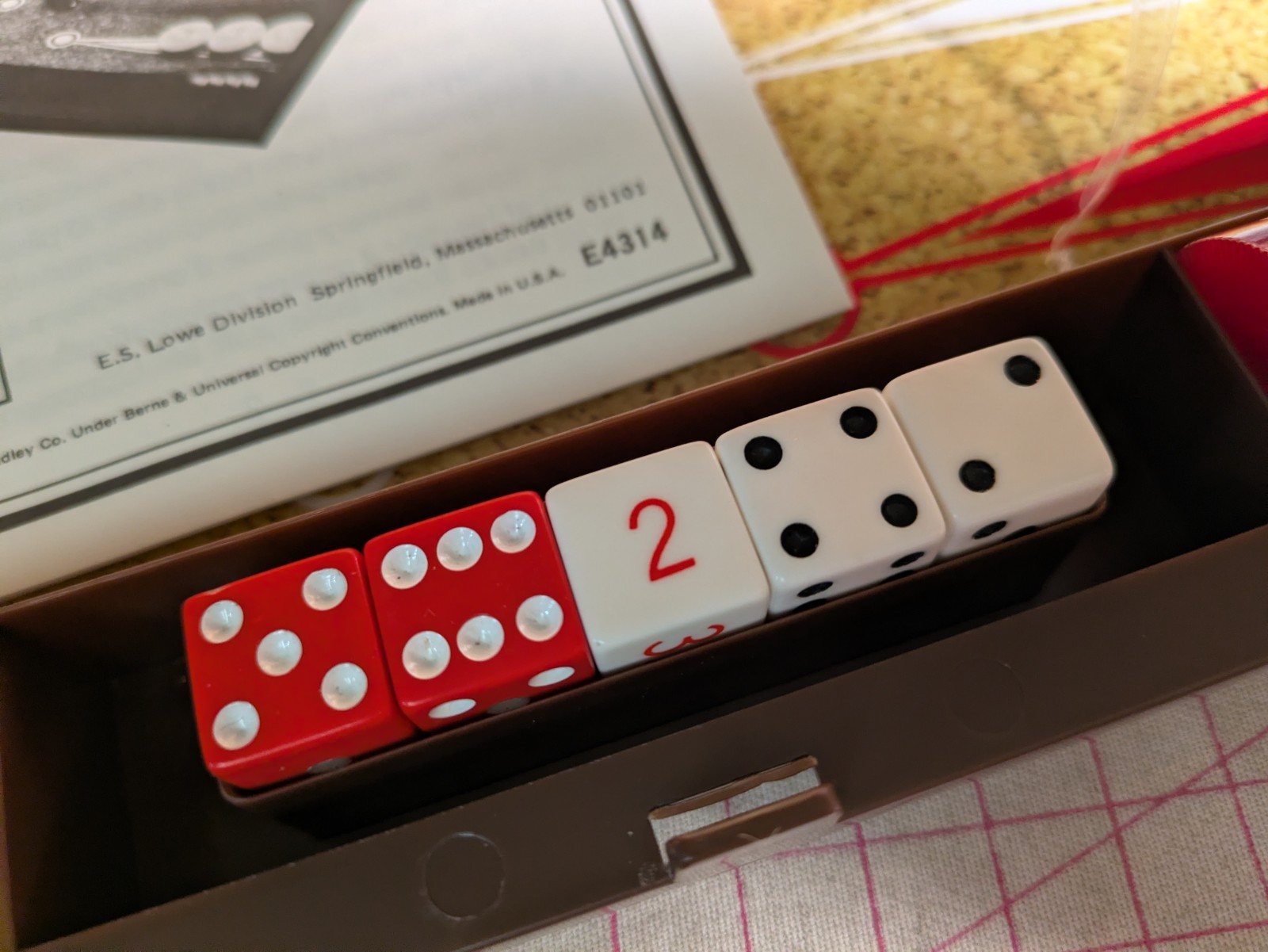 Vtg 70s Backgammon Lowe Plastic Box Board Game COMPLETE