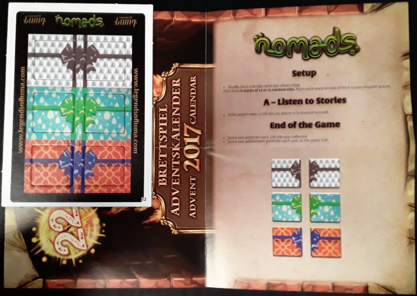 2017 ADVENT Calendar Promo 22 NOMADS GIFT EXPANSION Brettspiel Game
