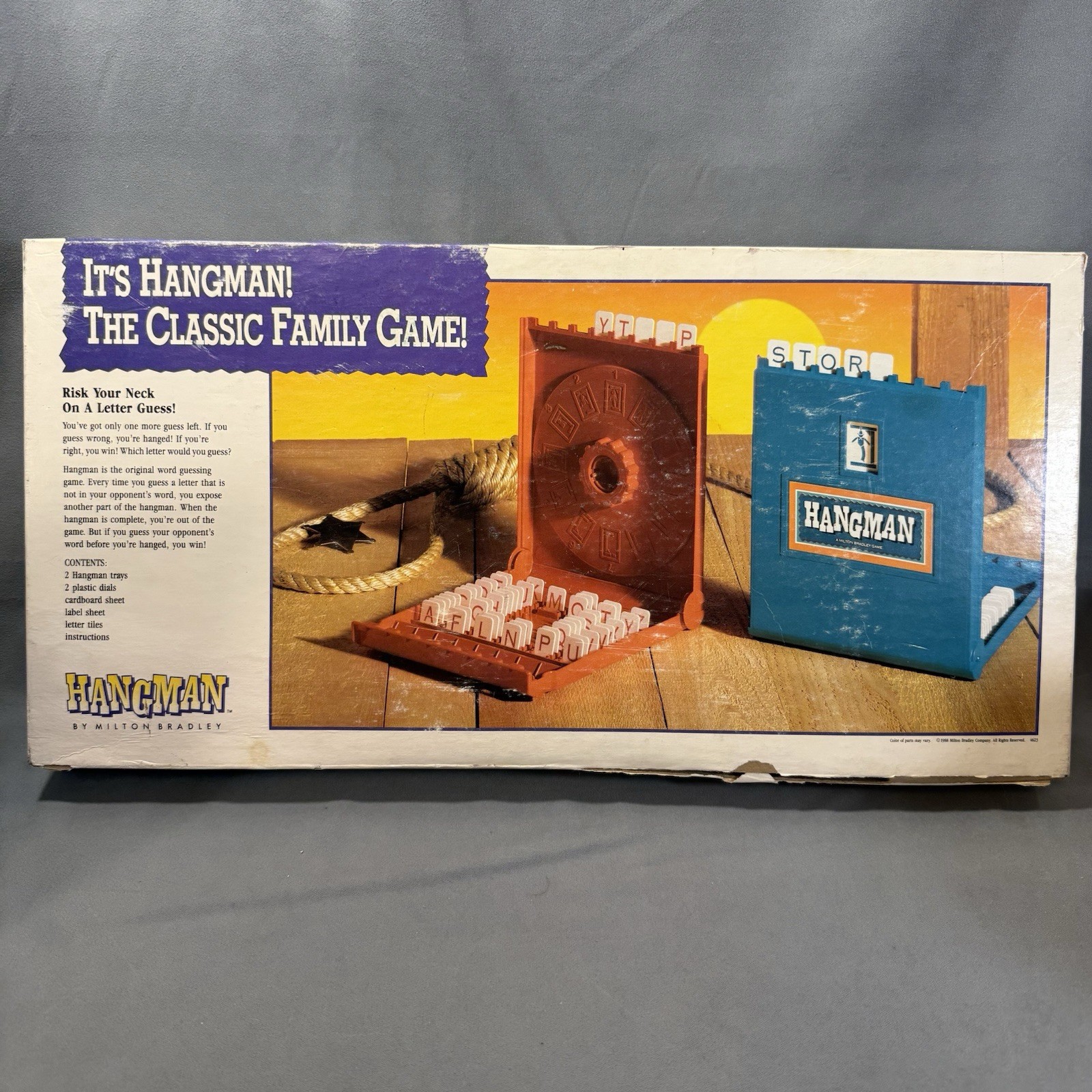Vintage 1988 Milton Bradley Hangman Word Game – Good Condition