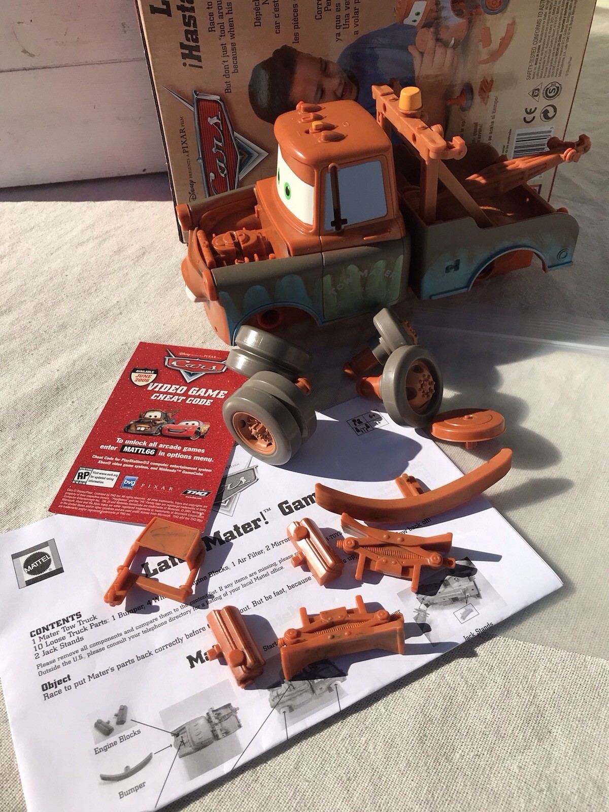 Vtg Y2K HTF Disney Pixar Cars Movie Later Mater Truck Game Mattel Kids Building