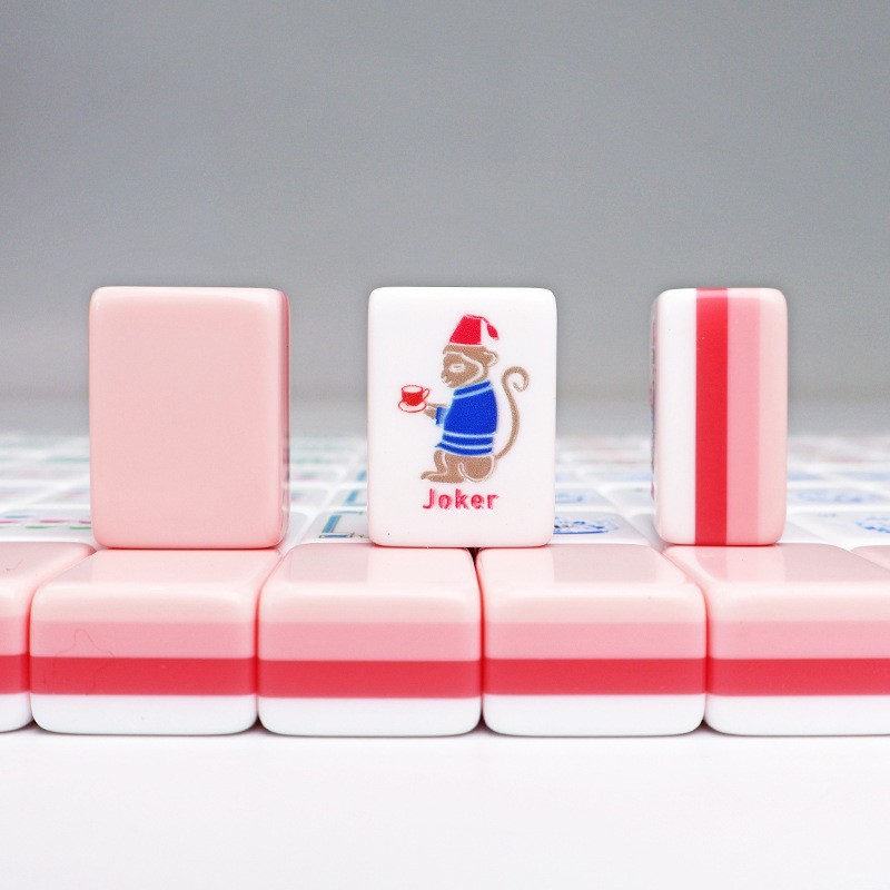 American mahjong tile set,Four layer acrylic,160 Tiles – Pink Monkey