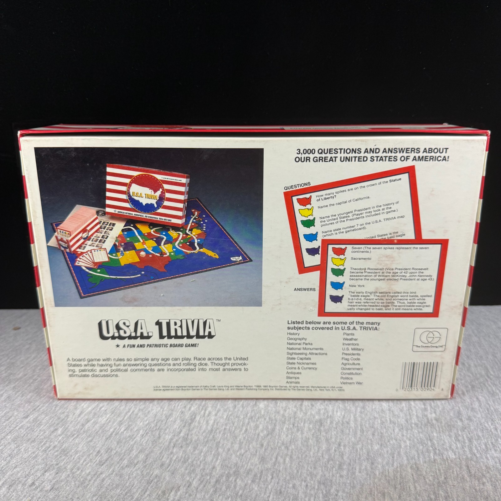 USA Trivia Board Game Vintage Boynton Games Patriotic History Complete EUC