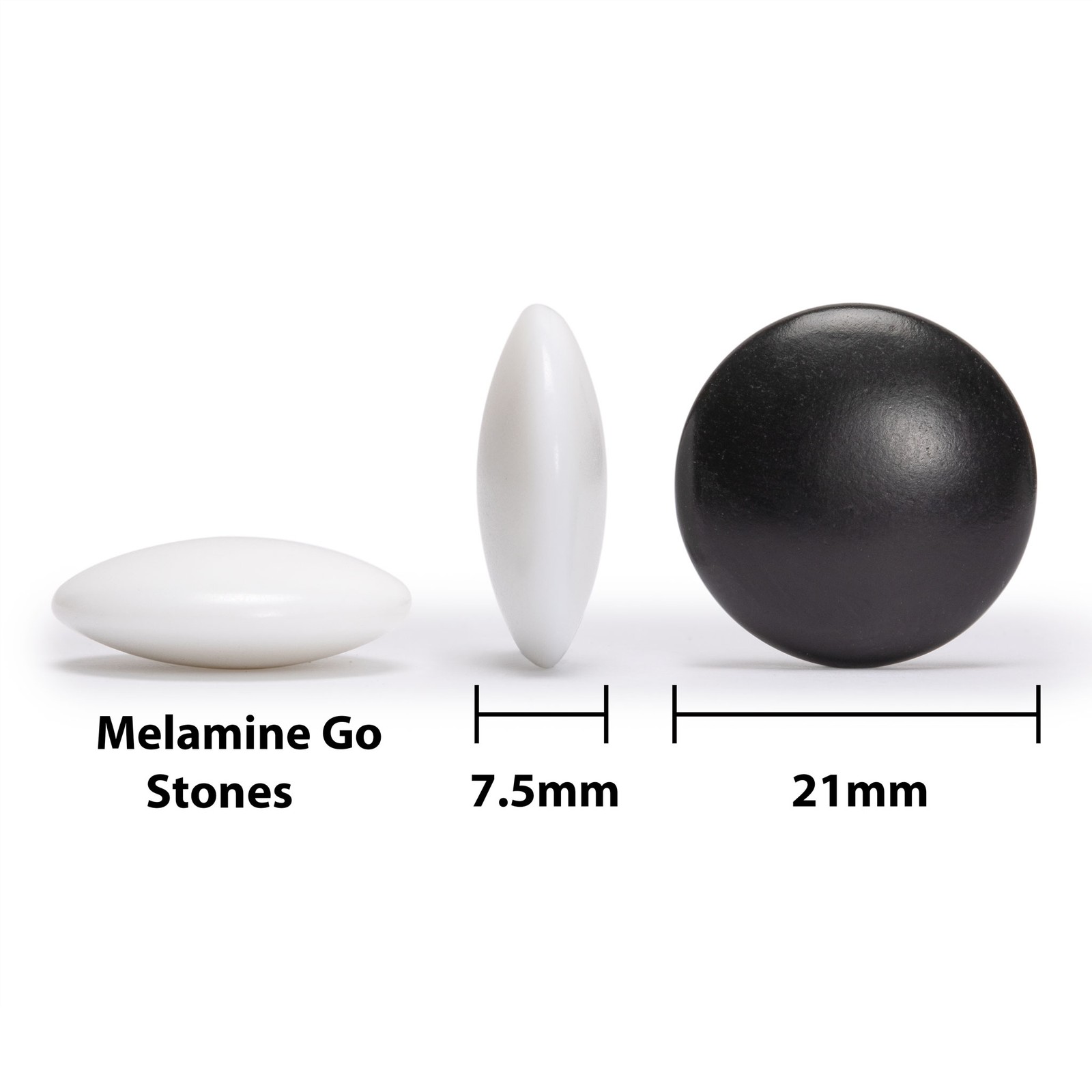 Shin Kaya Reversible Go Game Set Board (0.8-inch) with Double Convex Stones