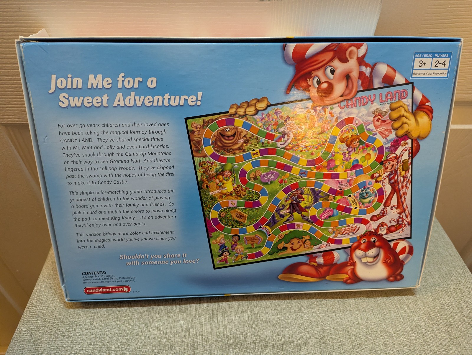Complete 2005 Hasbro Milton Bradley Candy Land Board Game – 64 Cards & 4 Figures