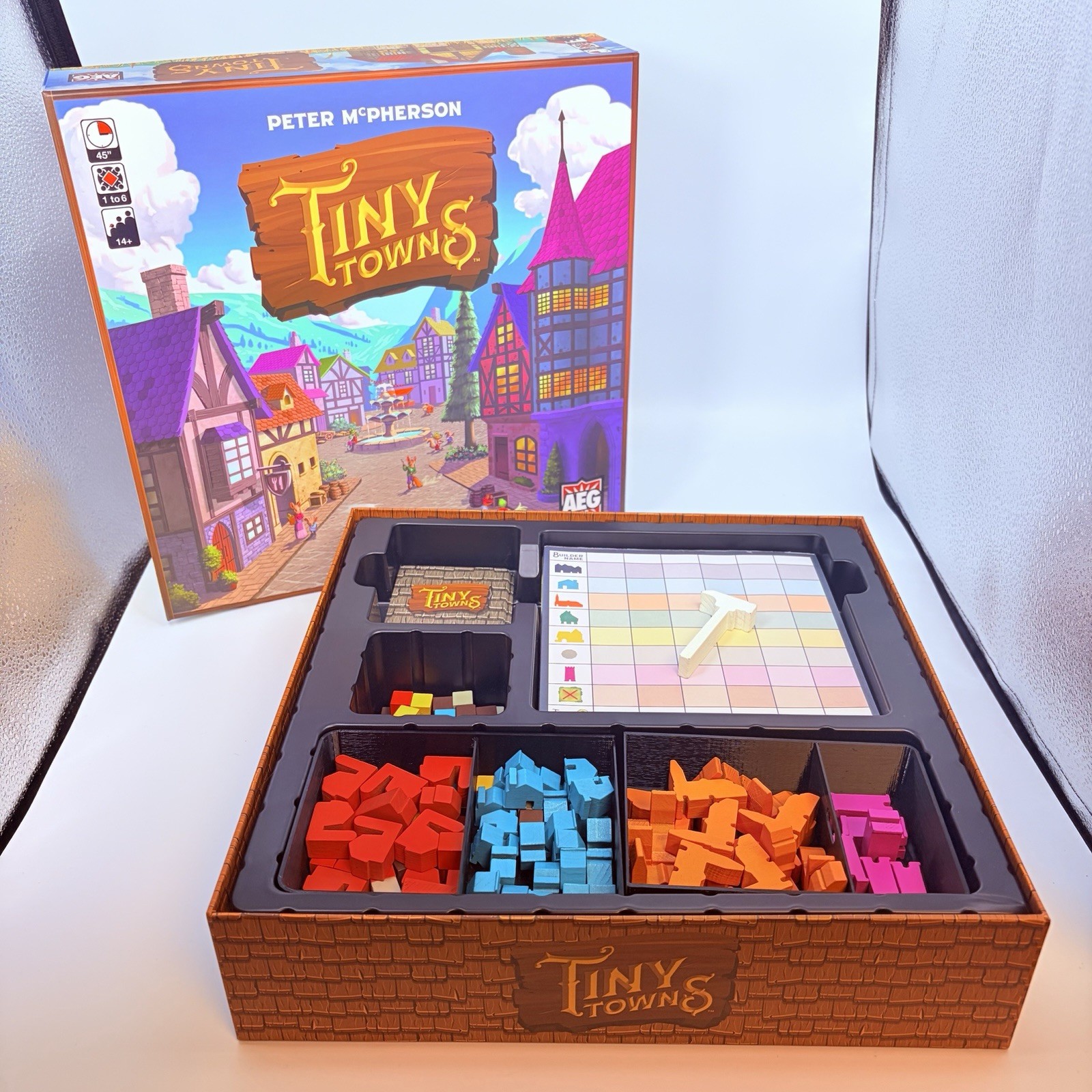 TINY TOWNS Board Game City-Building Strategy COMPLETE 2019 Excellent Ages 14+