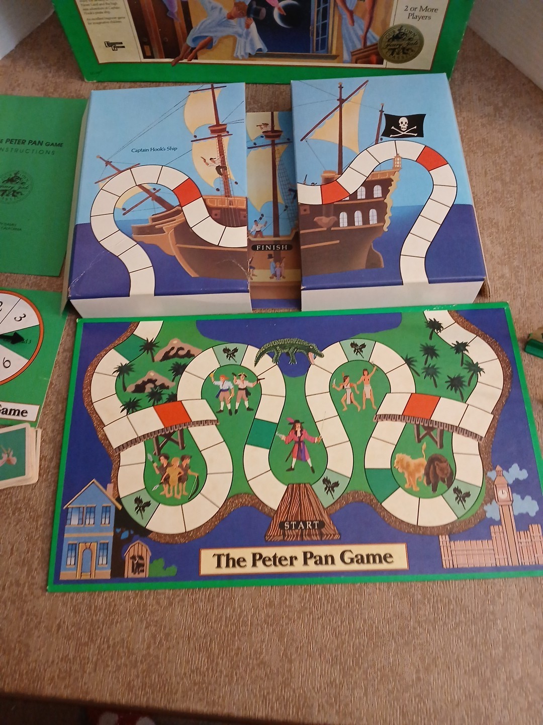 Vtg 1990 University Games the Peter Pan Board Game COMPLETE /NO READING age 3-8