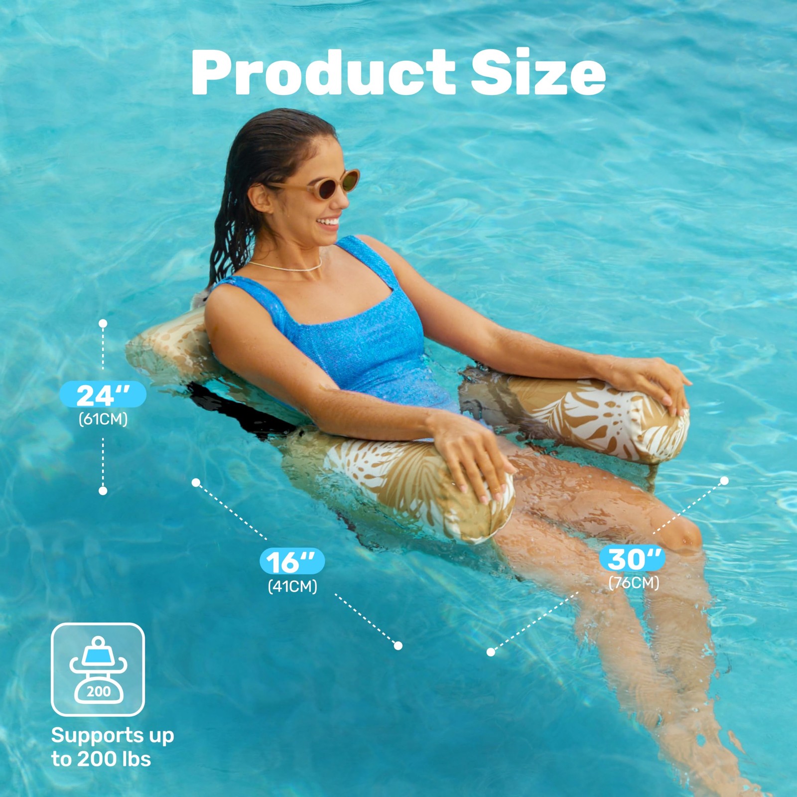 Inflatable Pool Float Chair 2 Pack Heavy Duty Tropical Champagne Pink SLOOSH