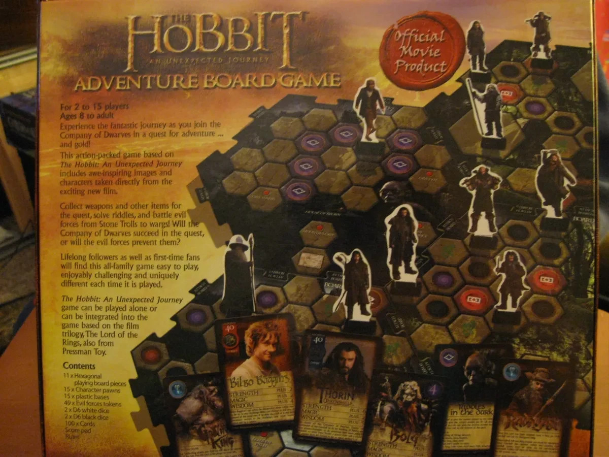 The Hobbit an Unexpected Journey Adventure Board Game Epic Quest 6213 Open Box