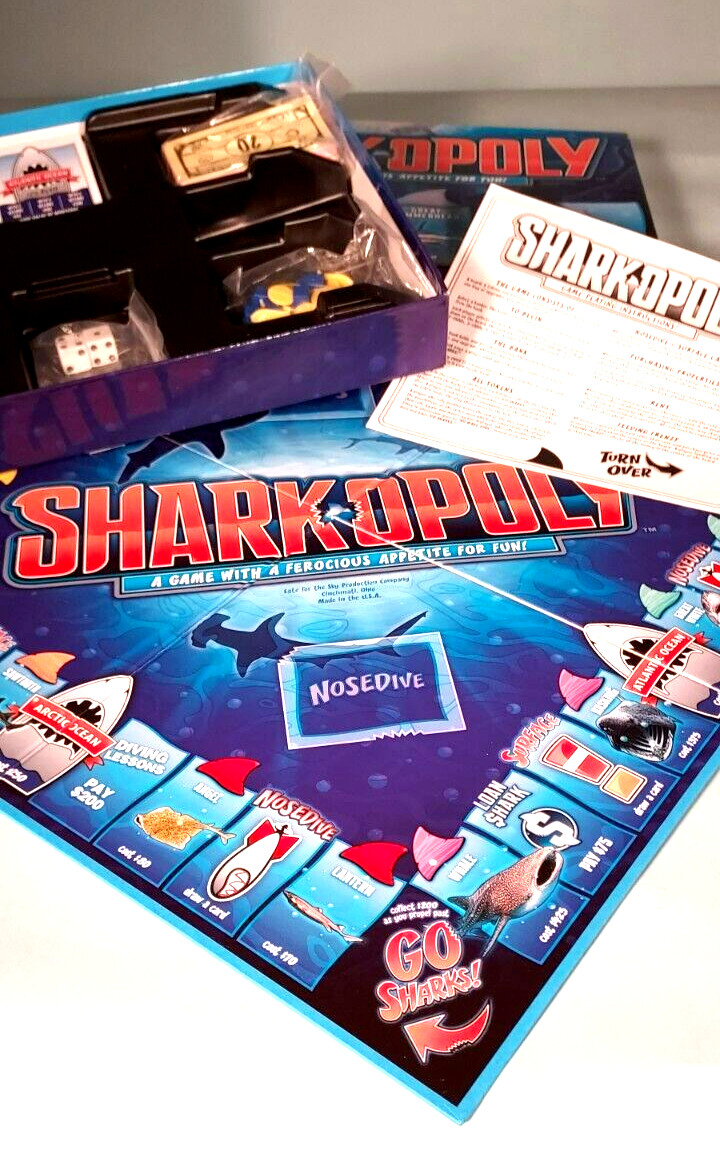 Sharkopoly Monopoly Shark Board Game Late for the Sky Complete