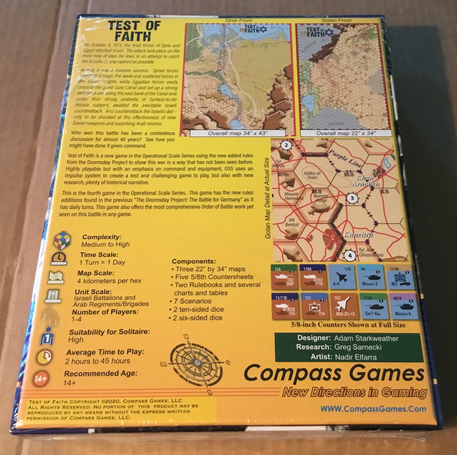 Compass Games Test Of Faith The Arab-Israeli War Of 1973 New Sealed Shrink Wrap