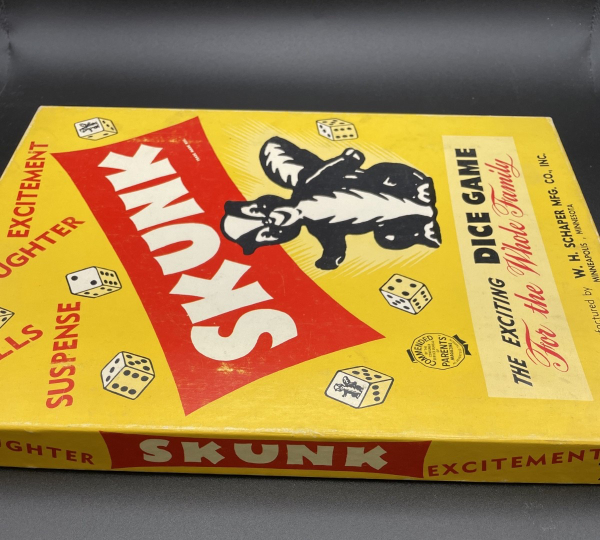 Vintage 1953 “Skunk” Dice Game by WH Schaper Manufacturing – New Old Stock!