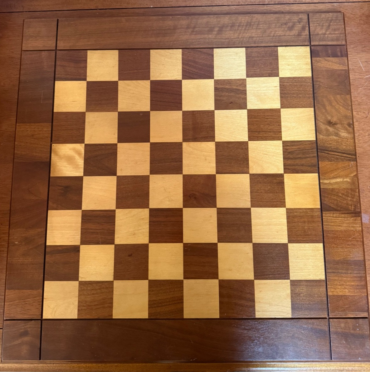 Drueke Chessboard, Walnut & Birch, Double Sided, 2″ Squares, 20×20