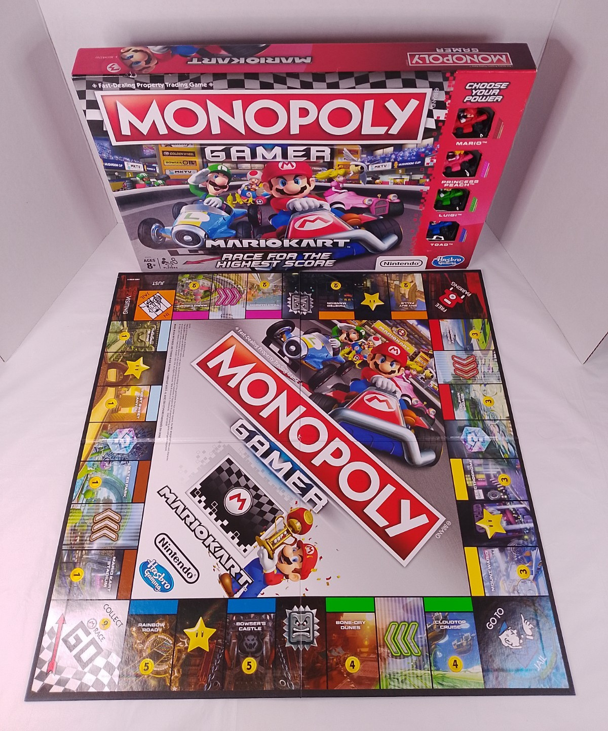 Monopoly Gamer Mario Kart Board Game Nintendo Hasbro USED Missing Dice & 2 Coins