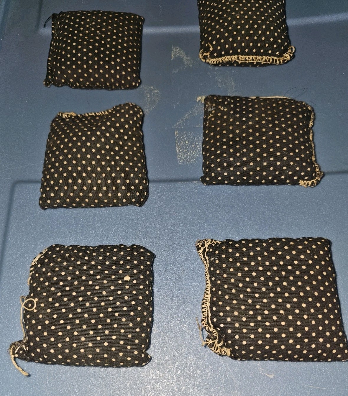 Original Ideal Toss Across 8 Blue Bean Bags Replacement Pieces Vtg Tic Tac Toe
