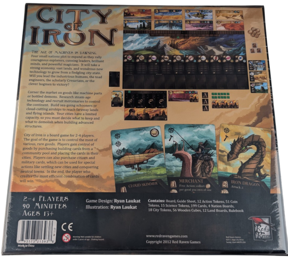 City of Iron Red Raven Games 2012 Board Game Sealed