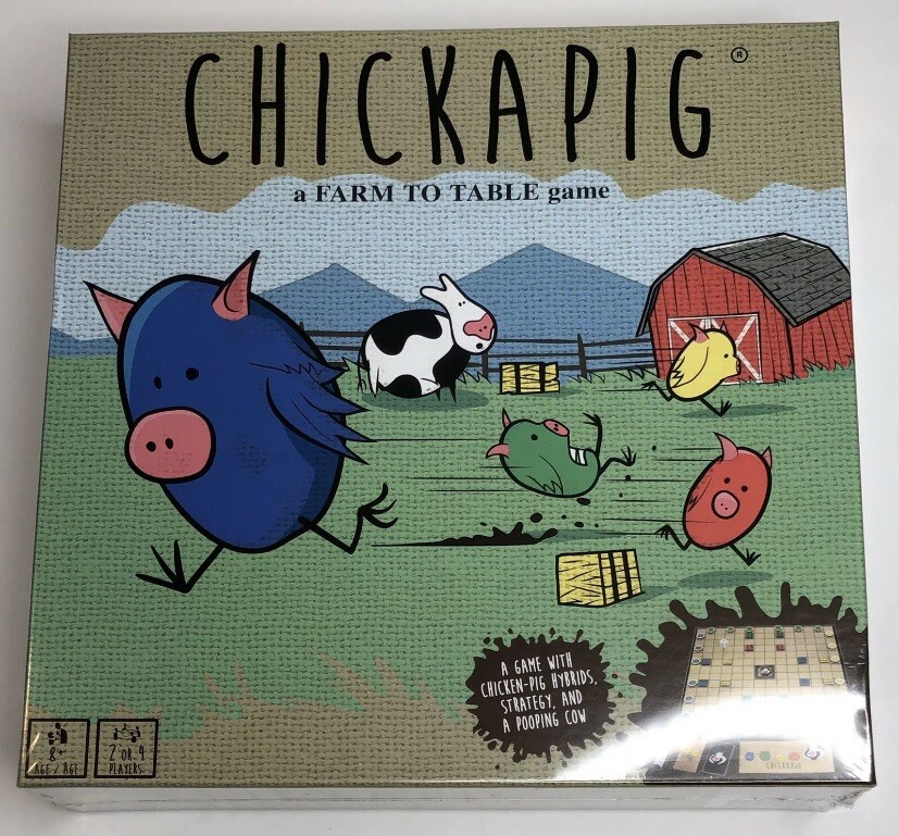 Chickapig Strategic Board Game Family Friendly 8+ Game For 2 or 4 Players – New