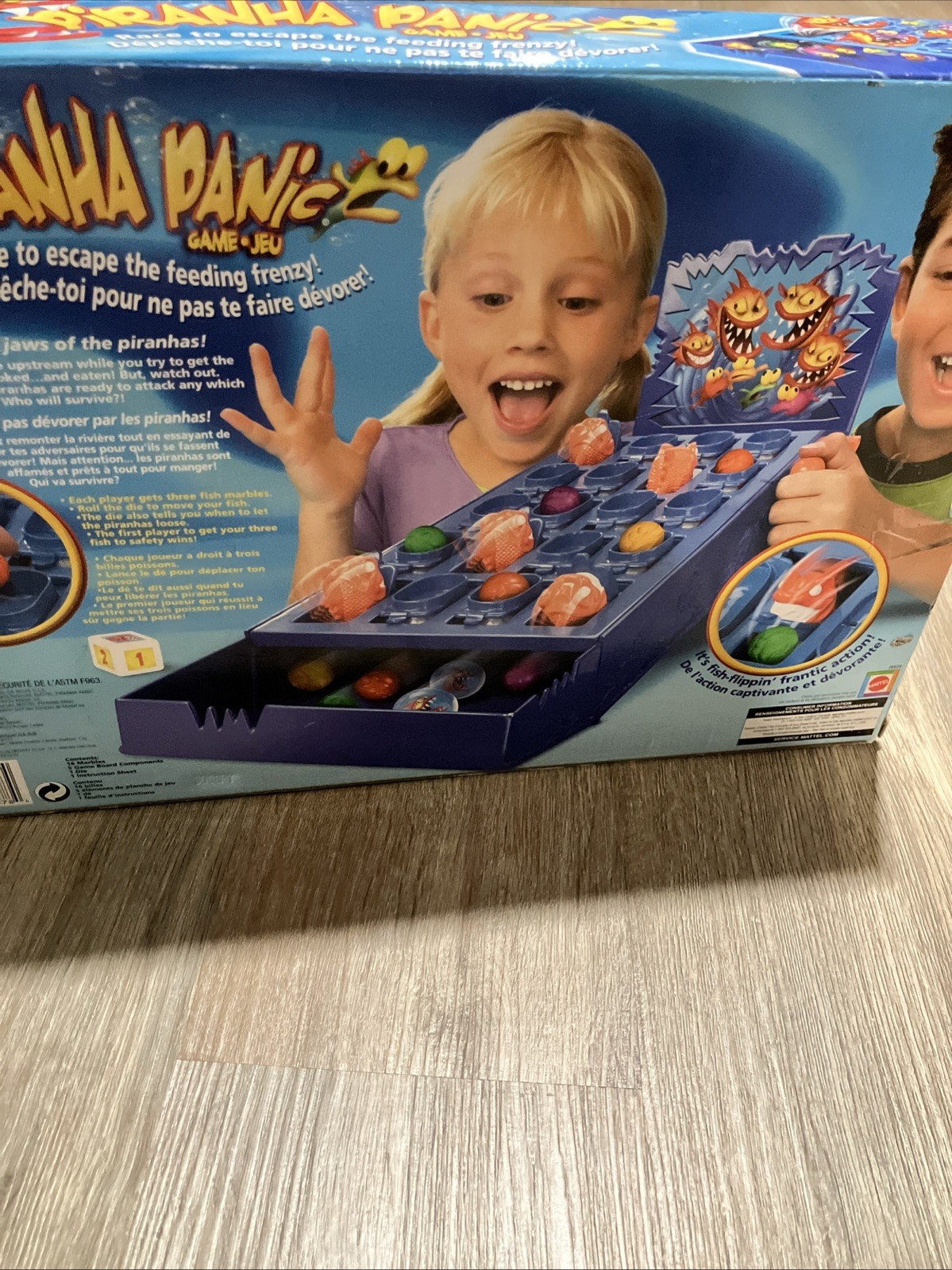 Piranha Panic Board Game by Mattel Vintage 2005 Fish Marbles Ages 5-Up Complete