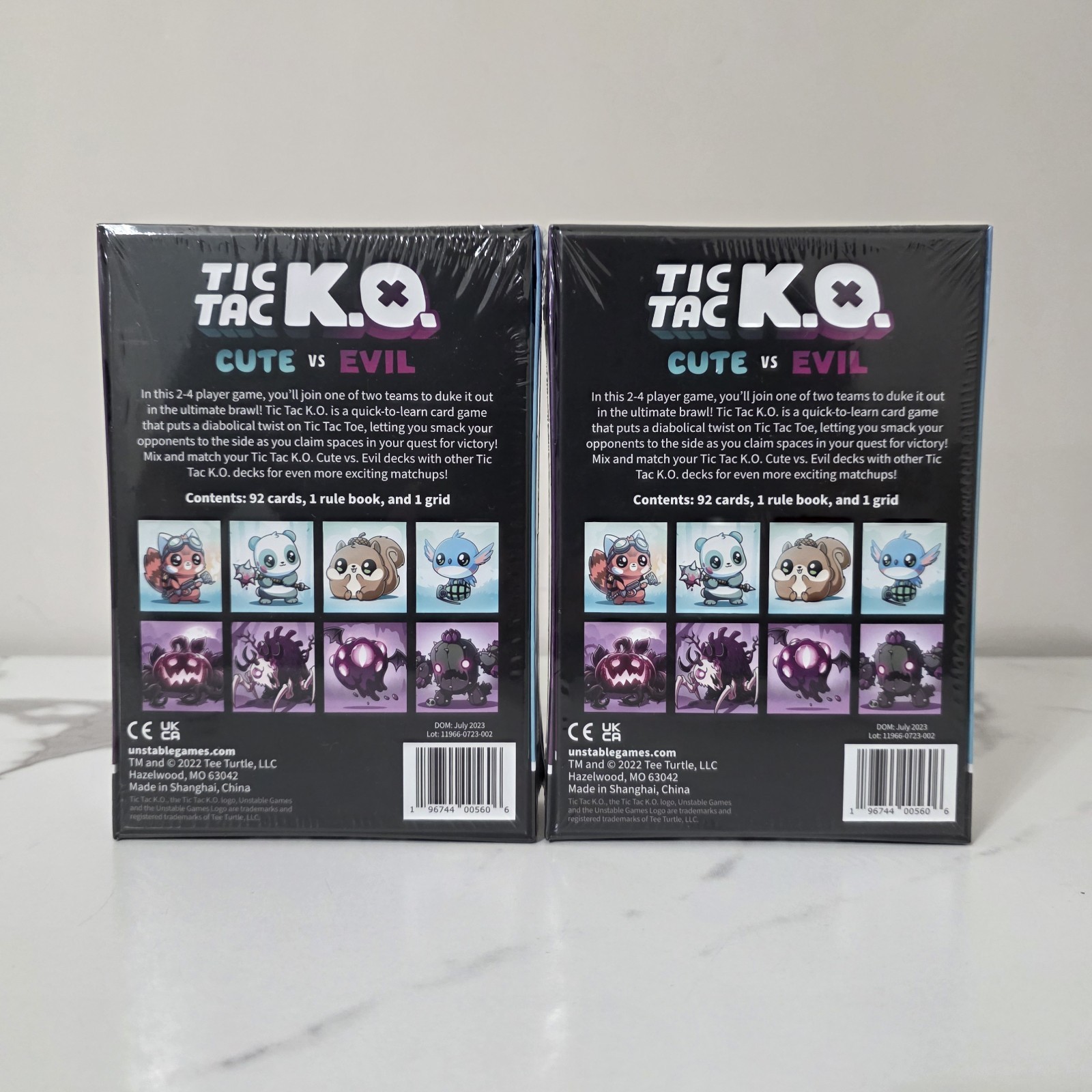 Tic Tac K.O. Cute vs. Evil 2 Card Game 8+ K.O. 2-4 Players Unstable Games