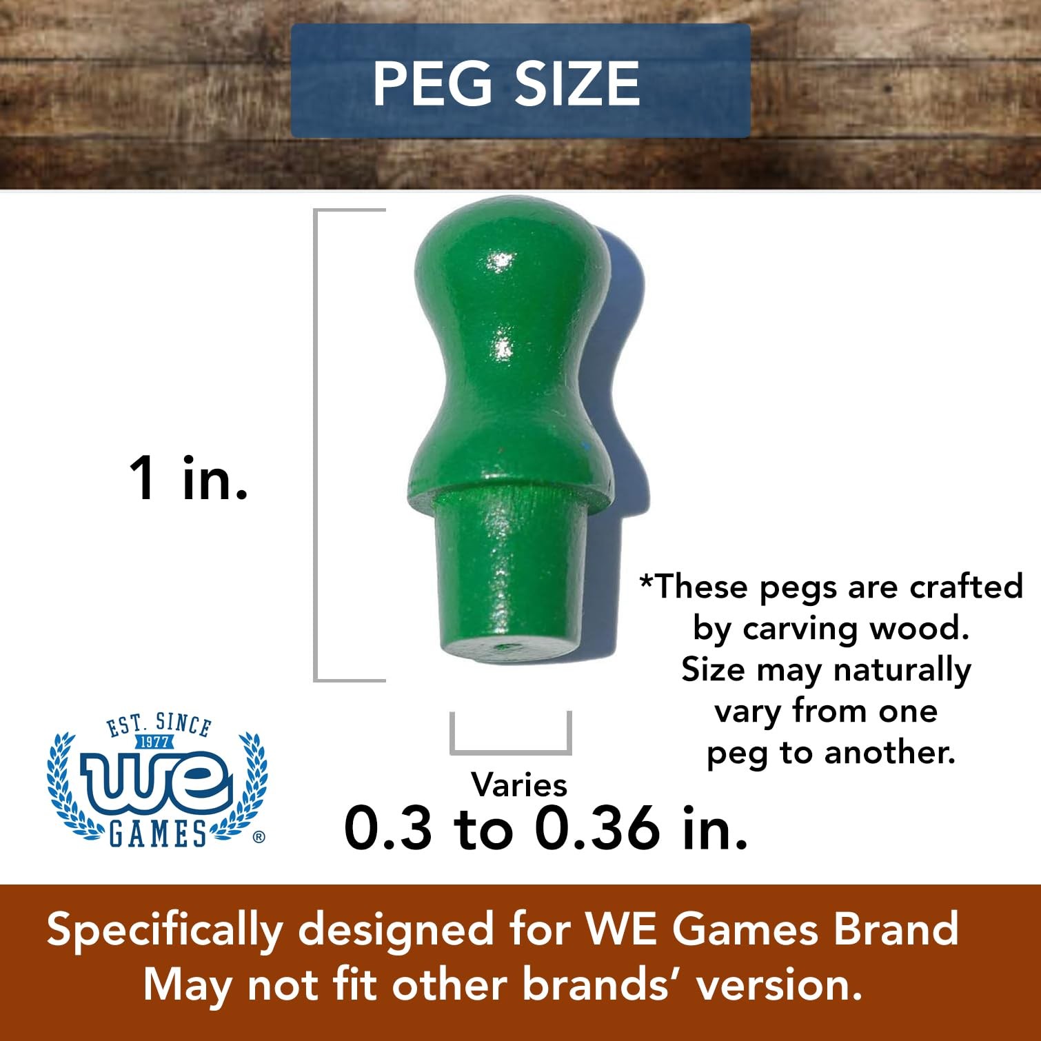 WE Games Replacement Wooden Pegs for Chinese Checkers