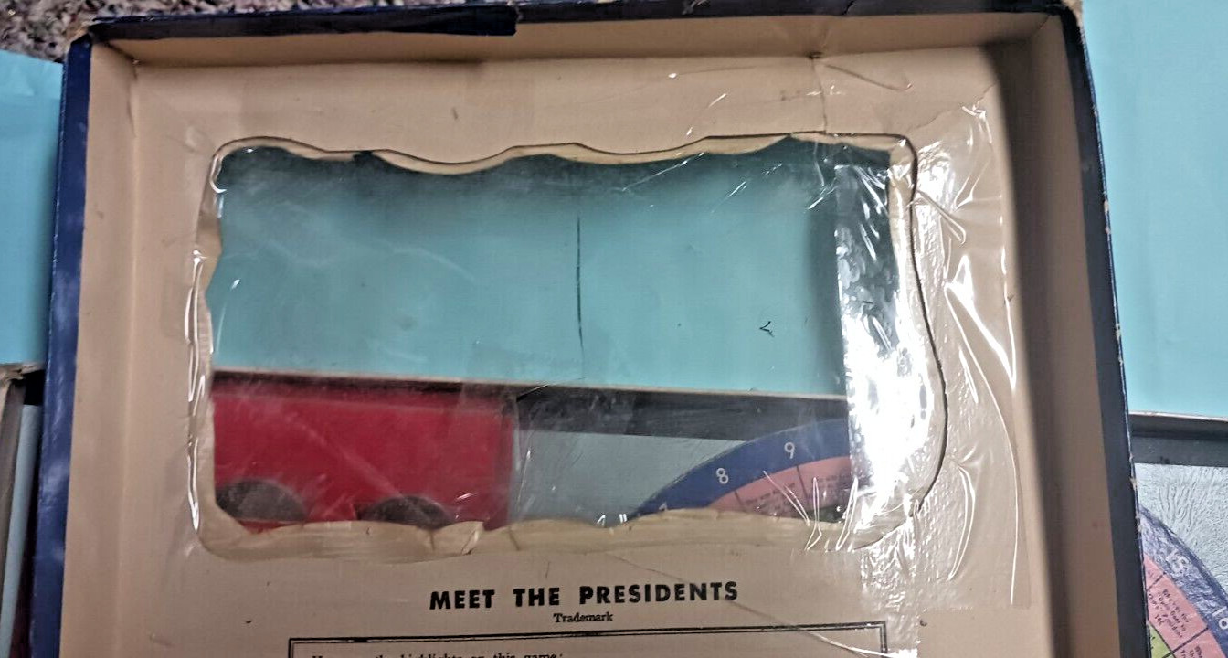 1950 SELCHOW & RIGHTER Co. NEW YORK NY MEET THE PRESIDENTS Quiz Game Complete