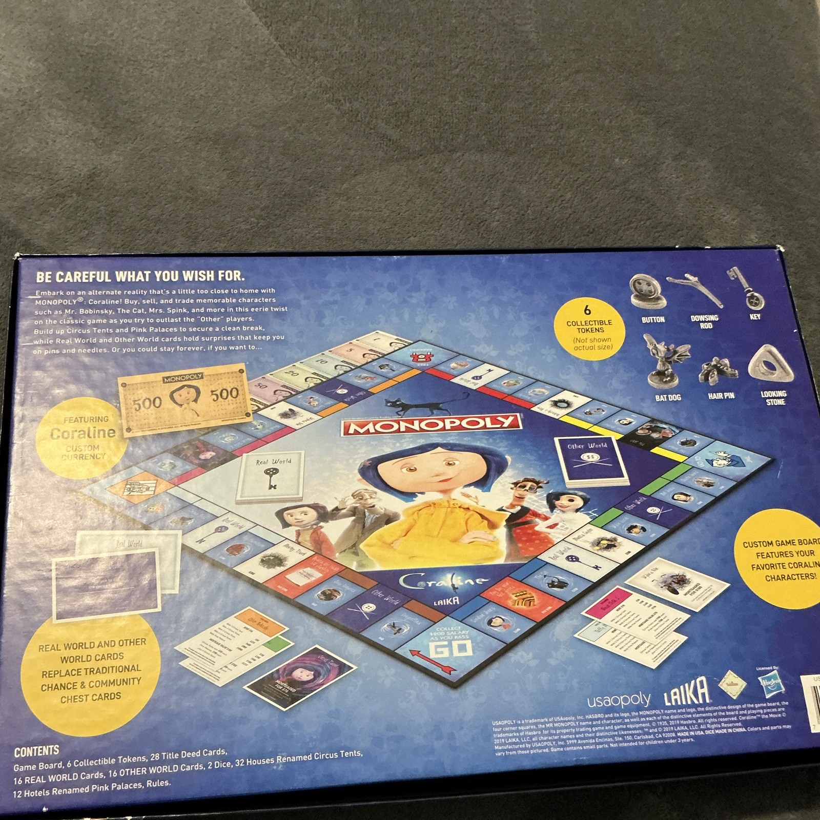 Monopoly Coraline missing 1 playable token