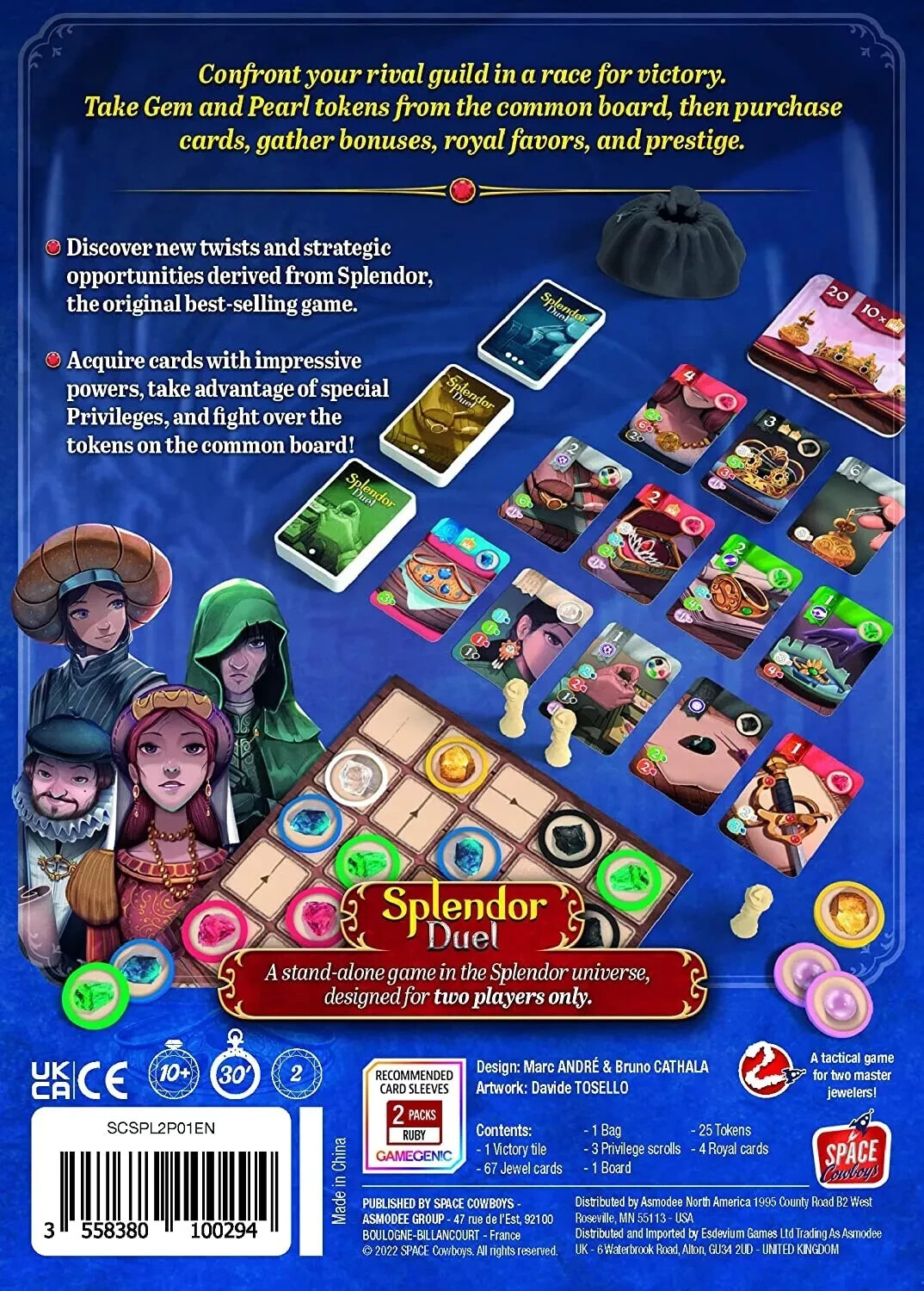 Splendor Duel Game for 2 Players Space Cowboys Board New in Shrink