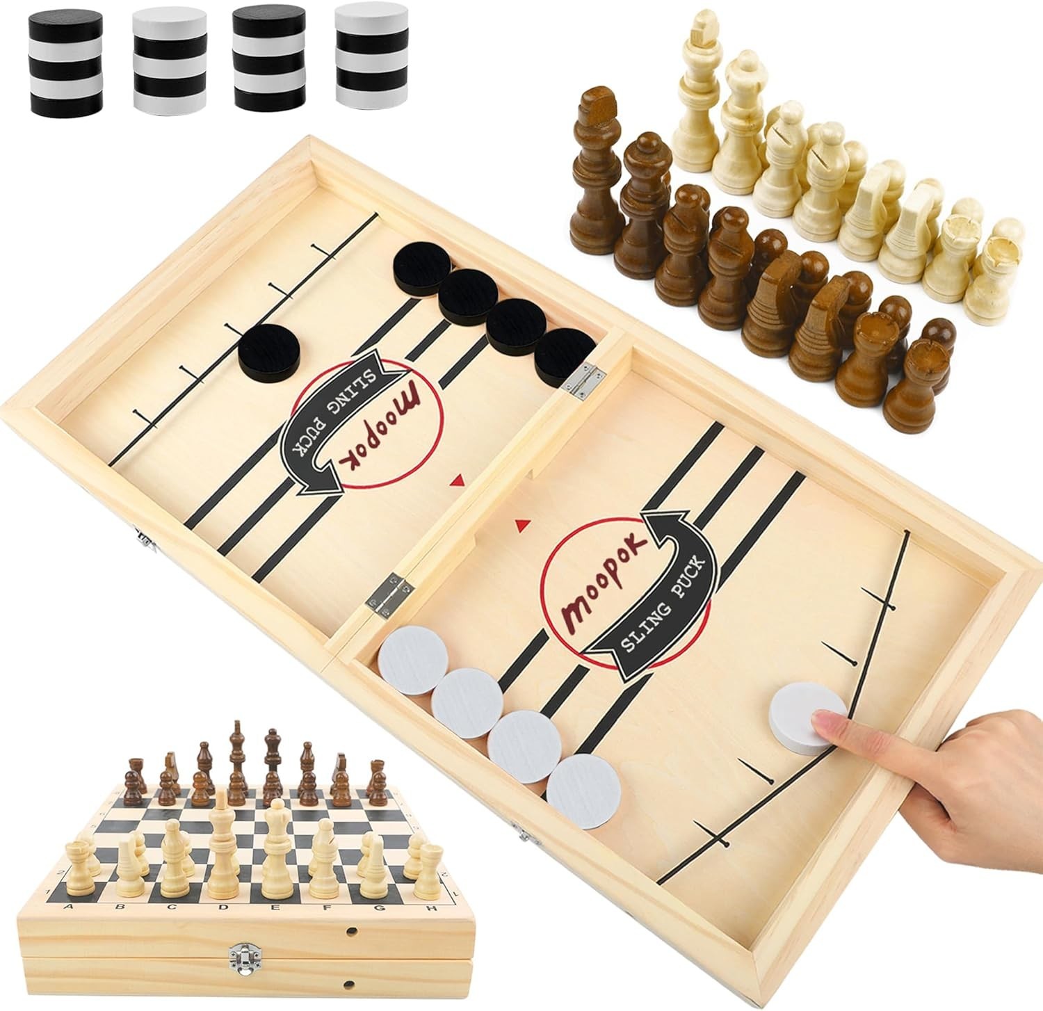 Fast Sling Puck Game – 2 in1 Chess Board and Desktop Battle Super Winner Game