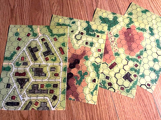 ASL/ Squad Leader, soft paper maps #1 to #4; clean, exc cond; by Avalon Hill