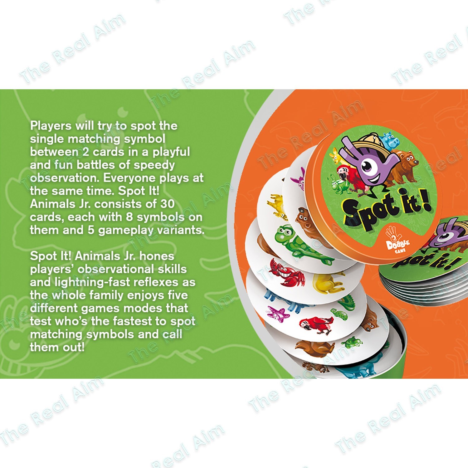 Spot It! Animal Matching Card Game for Kids 4 yo &up Memory Game, Party Games