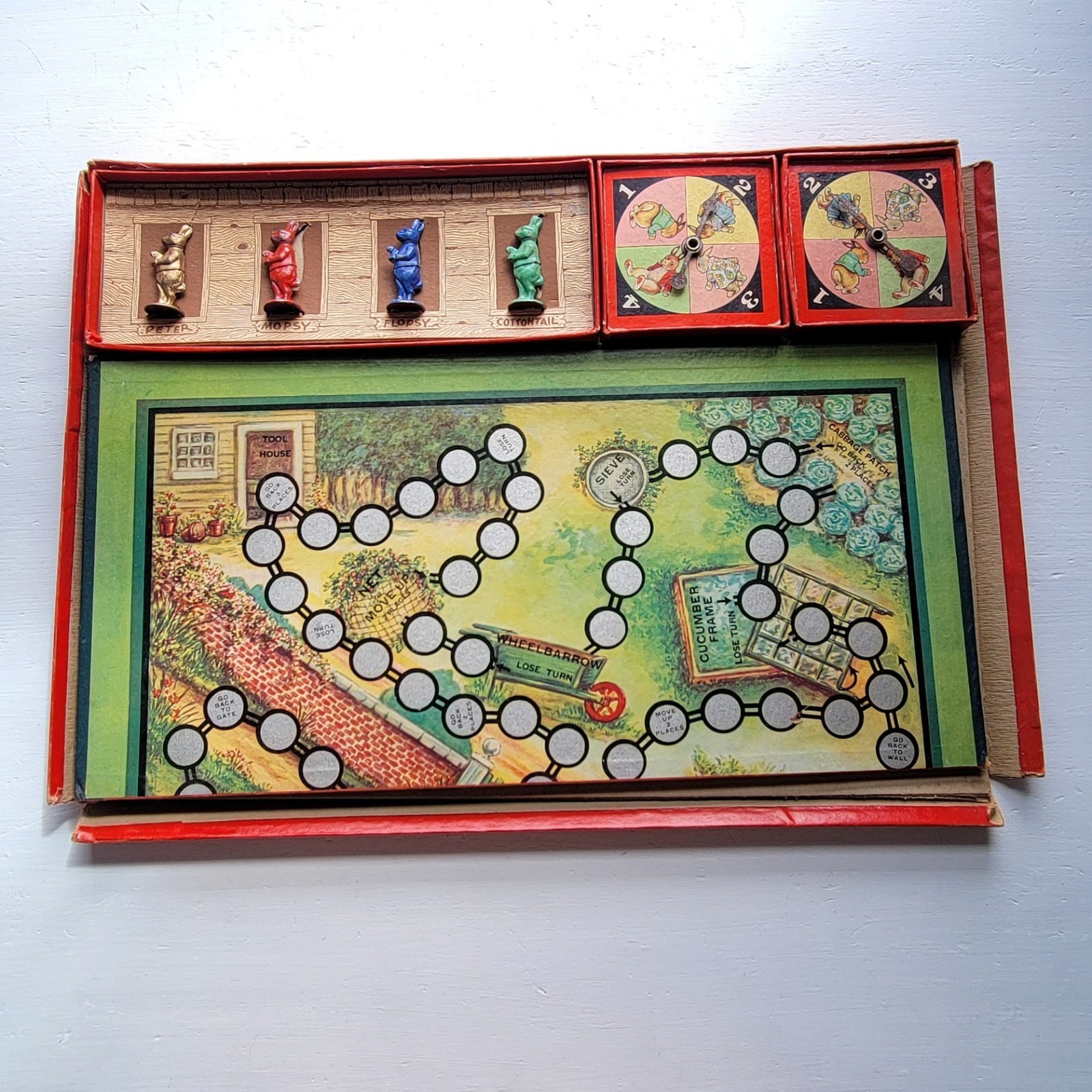 Antique Vintage Peter Rabbit Racing Board Game Sam Gabriel VG