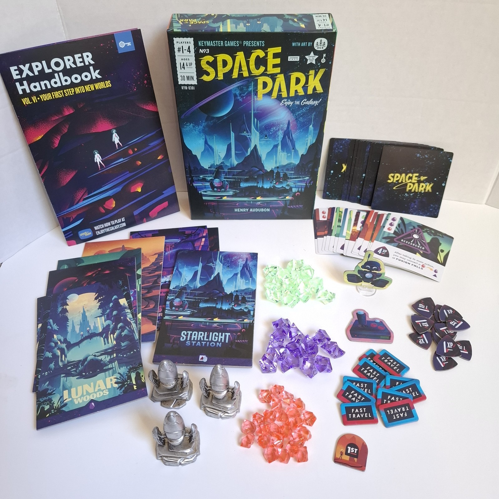 Space Park Board Game By Keymaster Games Henry Audubon Complete 2018 1-4 Players