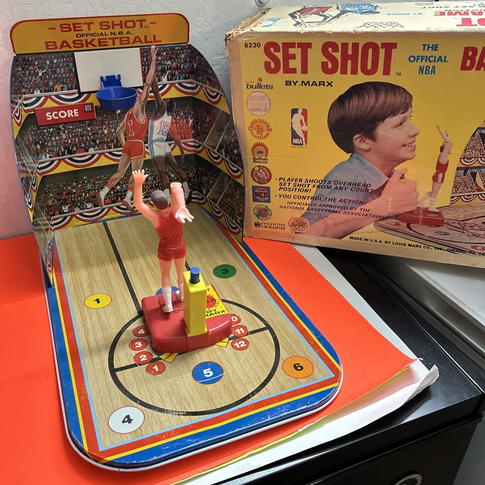 1971 MARX Toys #6230 Official NBA Set Shot Basketball Shooting Game RARE