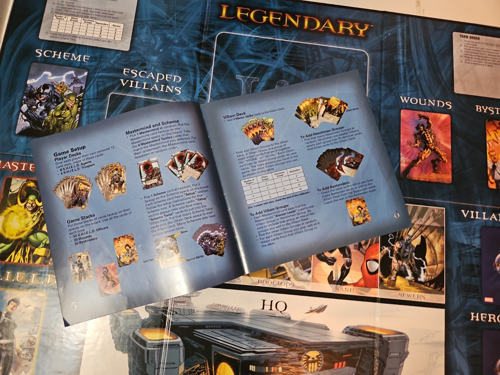 Legendary: A Marvel Deck Building Game base game with 500 cards used Original V
