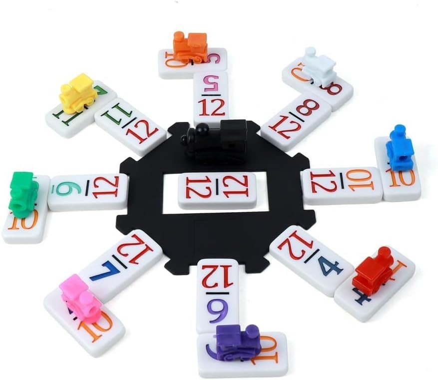 KAILE Mexican Train Dominoes Set with Numbers, Colorful Double 12 Numeral Mexica